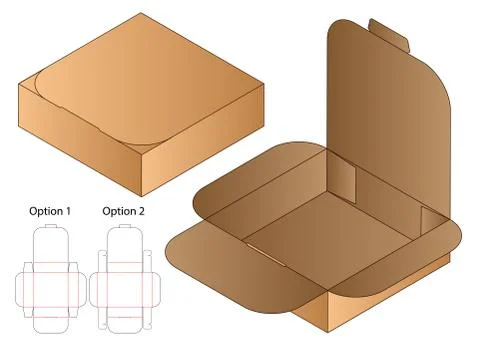 Box packaging die cut template design. 3d mock-up Stock Illustration