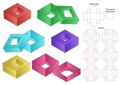 Box packaging die cut template design. 3d mock-up Stock Illustration