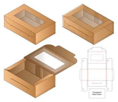 Box packaging die cut template design. 3d mock-up Stock Illustration