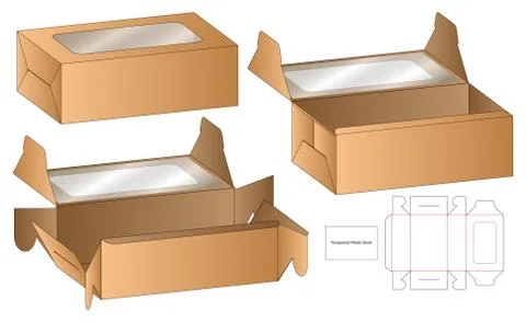 Box packaging die cut template design. 3d mock-up Stock Illustration