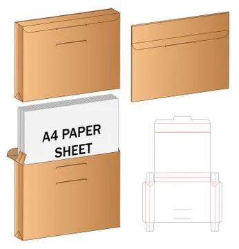 Box packaging die cut template design. 3d mock-up Stock Illustration