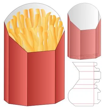 Box packaging die cut template design. 3d mock-up Stock Illustration