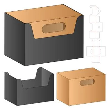 Box packaging die cut template design. 3d mock-up Stock Illustration