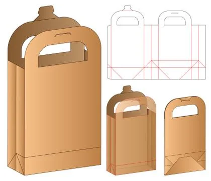 Box packaging die cut template design. 3d mock-up Stock Illustration