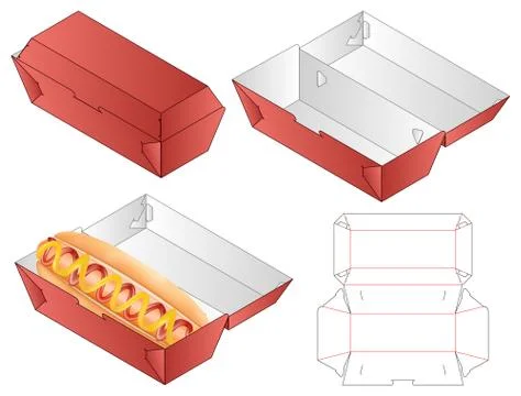 Box packaging die cut template design. 3d mock-up Stock Illustration