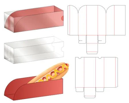 Box packaging die cut template design. 3d mock-up Stock Illustration