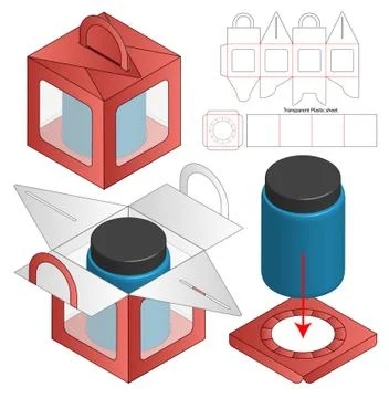 Box packaging die cut template design. 3d mock-up Stock Illustration