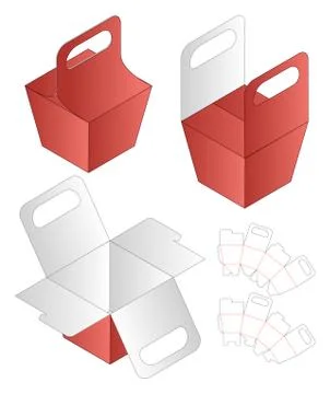 Box packaging die cut template design. 3d mock-up Stock Illustration
