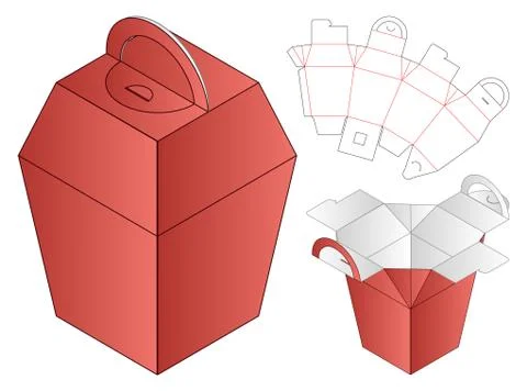 Box packaging die cut template design. 3d mock-up Stock Illustration