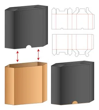 Box packaging die cut template design. 3d mock-up Stock Illustration