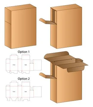 Box packaging die cut template design. 3d mock-up Stock Illustration