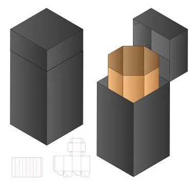 Box packaging die cut template design. 3d mock-up Stock Illustration