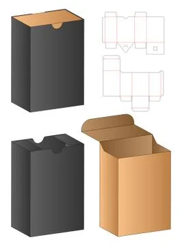 Box packaging die cut template design. 3d mock-up Stock Illustration