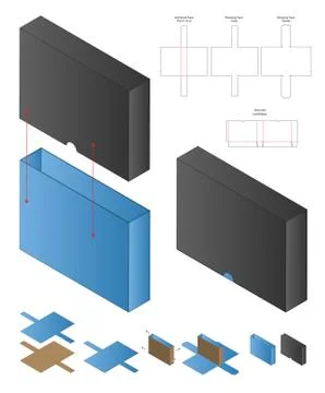 Box packaging die cut template design. 3d mock-up Stock Illustration