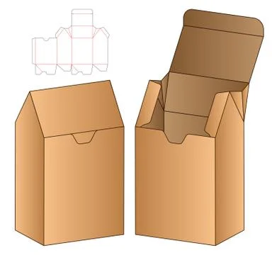 Box packaging die cut template design. 3d mock-up Illustrazione stock