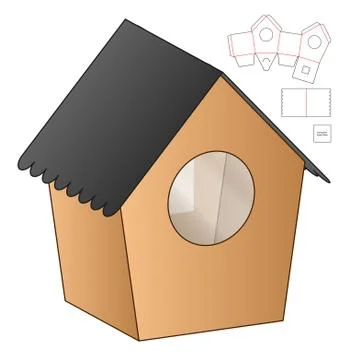 Box packaging die cut template design. 3d mock-up Stock Illustration