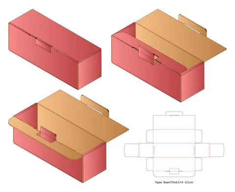 Box packaging die cut template design. 3d mock-up Stock Illustration