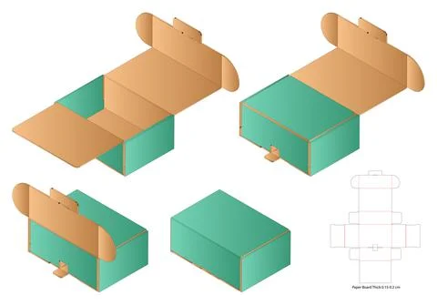Box packaging die cut template design. 3d mock-up Stock Illustration