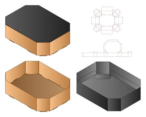 Box packaging die cut template design. 3d mock-up Stock Illustration