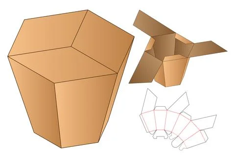 Box packaging die cut template design. 3d mock-up Stock Illustration