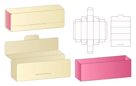 Box packaging die cut template design. 3d mock-up Stock Illustration