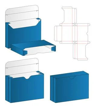 Box packaging die cut template design. 3d mock-up Stock Illustration