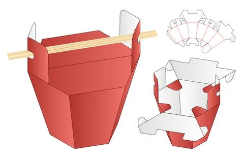 Box packaging die cut template design. 3d mock-up Stock Illustration