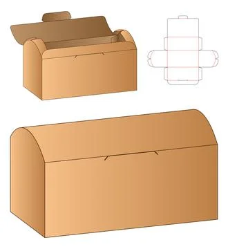 Box packaging die cut template design. 3d mock-up Stock Illustration