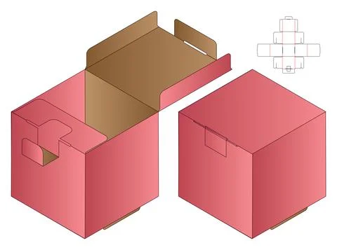 Box packaging die cut template design. 3d mock-up Stock Illustration