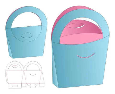 Box packaging die cut template design. 3d mock-up Stock Illustration