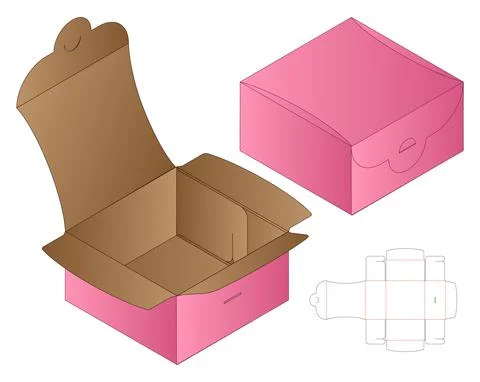 Box packaging die cut template design. 3d mock-up Stock Illustration
