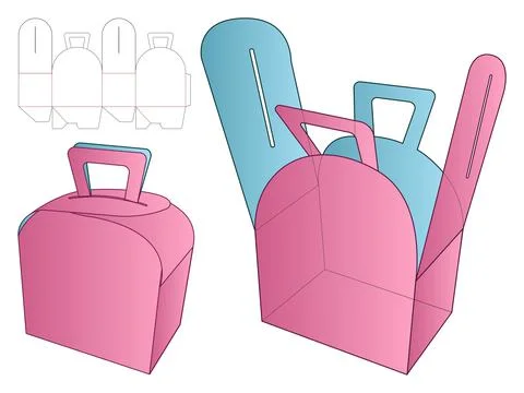 Box packaging die cut template design. 3d mock-up Stock Illustration