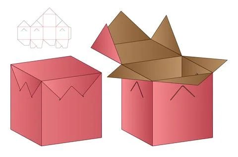 Box packaging die cut template design. 3d mock-up Stock Illustration