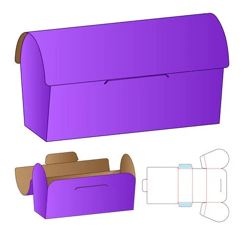 Box packaging die cut template design. 3d mock-up Stock Illustration