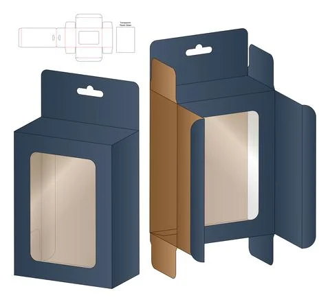 Box packaging die cut template design. 3d mock-up Stock Illustration