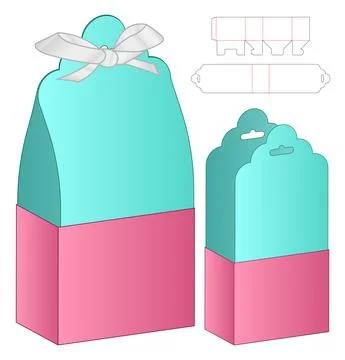 Box packaging die cut template design. 3d mock-up Stock Illustration