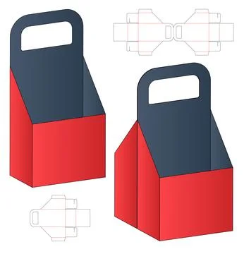 Box packaging die cut template design. 3d mock-up Stock Illustration