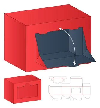 Box packaging die cut template design. 3d mock-up Stock Illustration