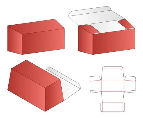 Box packaging die cut template design. 3d mock-up Stock Illustration