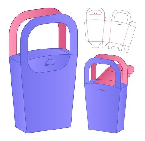 Box packaging die cut template design. 3d mock-up Stock Illustration