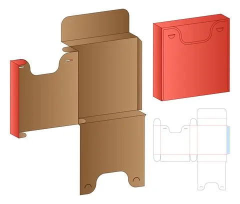 Box packaging die cut template design. 3d mock-up Illustrazione stock