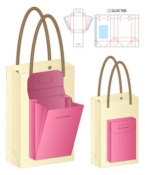 Box packaging die cut template design. 3d mock-up Stock Illustration