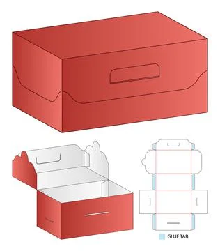 Box packaging die cut template design. 3d mock-up Stock Illustration