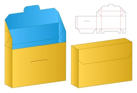 Box packaging die cut template design. 3d mock-up Stock Illustration