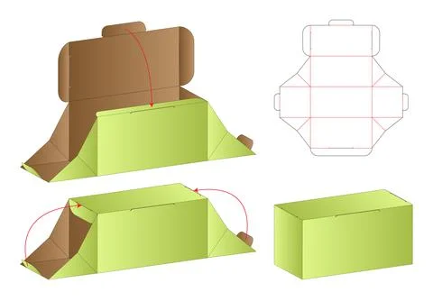 Box packaging die cut template design. 3d mock-up Stock Illustration