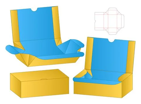 Box packaging die cut template design. 3d mock-up Stock Illustration