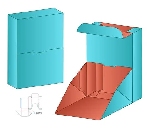 Box packaging die cut template design. 3d mock-up Stock Illustration