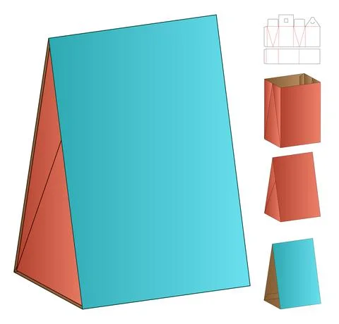 Box packaging die cut template design. 3d mock-up Stock Illustration