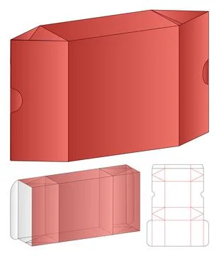 Box packaging die cut template design. 3d mock-up Stock Illustration