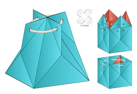 Box packaging die cut template design. 3d mock-up Stock Illustration